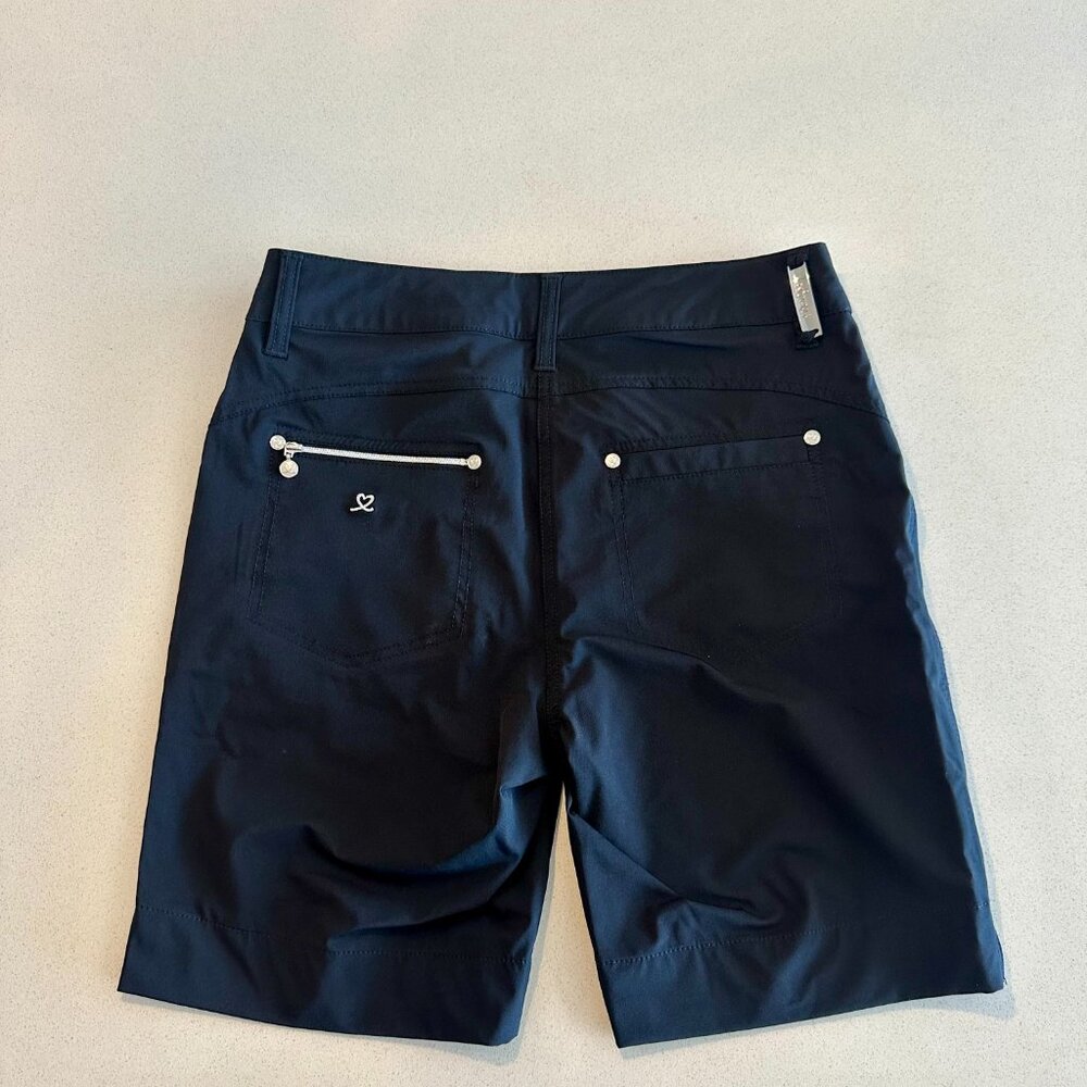 Women's Black and Silver Shorts